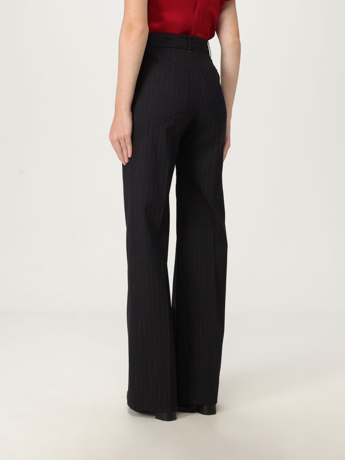 Pinstripe straight trousers - Blue
