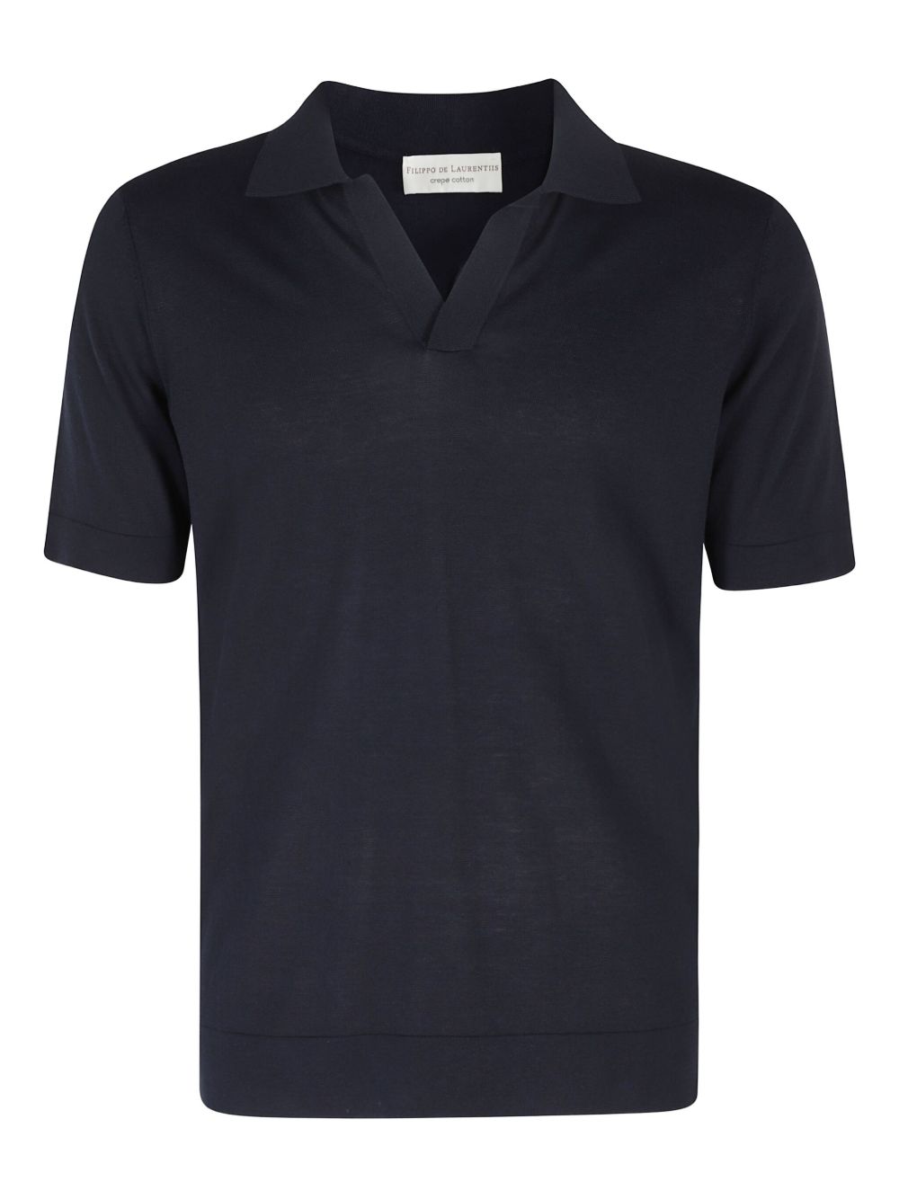 Polo-collar short-sleeve top - Blue