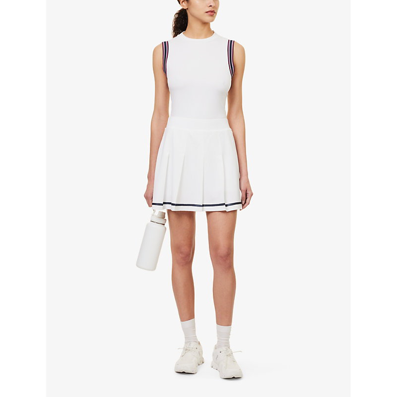 Womens White Clarendon High-rise Stretch-woven Skort