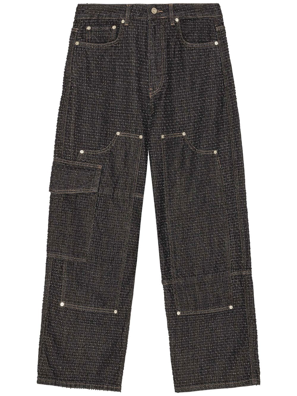 Fluffy wide-leg jeans - Black