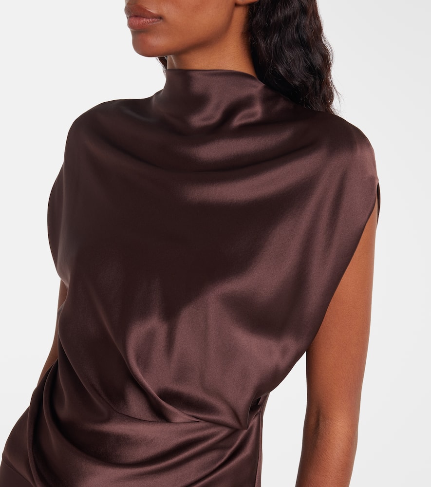 Draped silk satin top