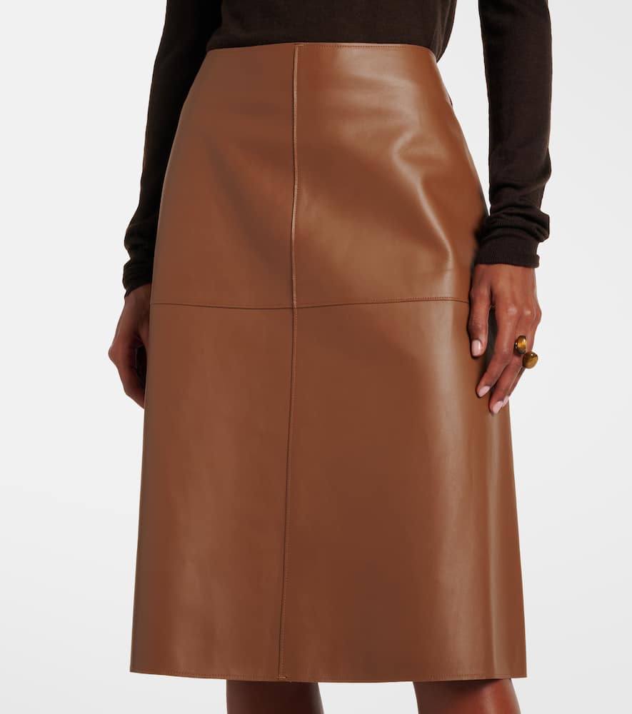 Niven leather midi skirt