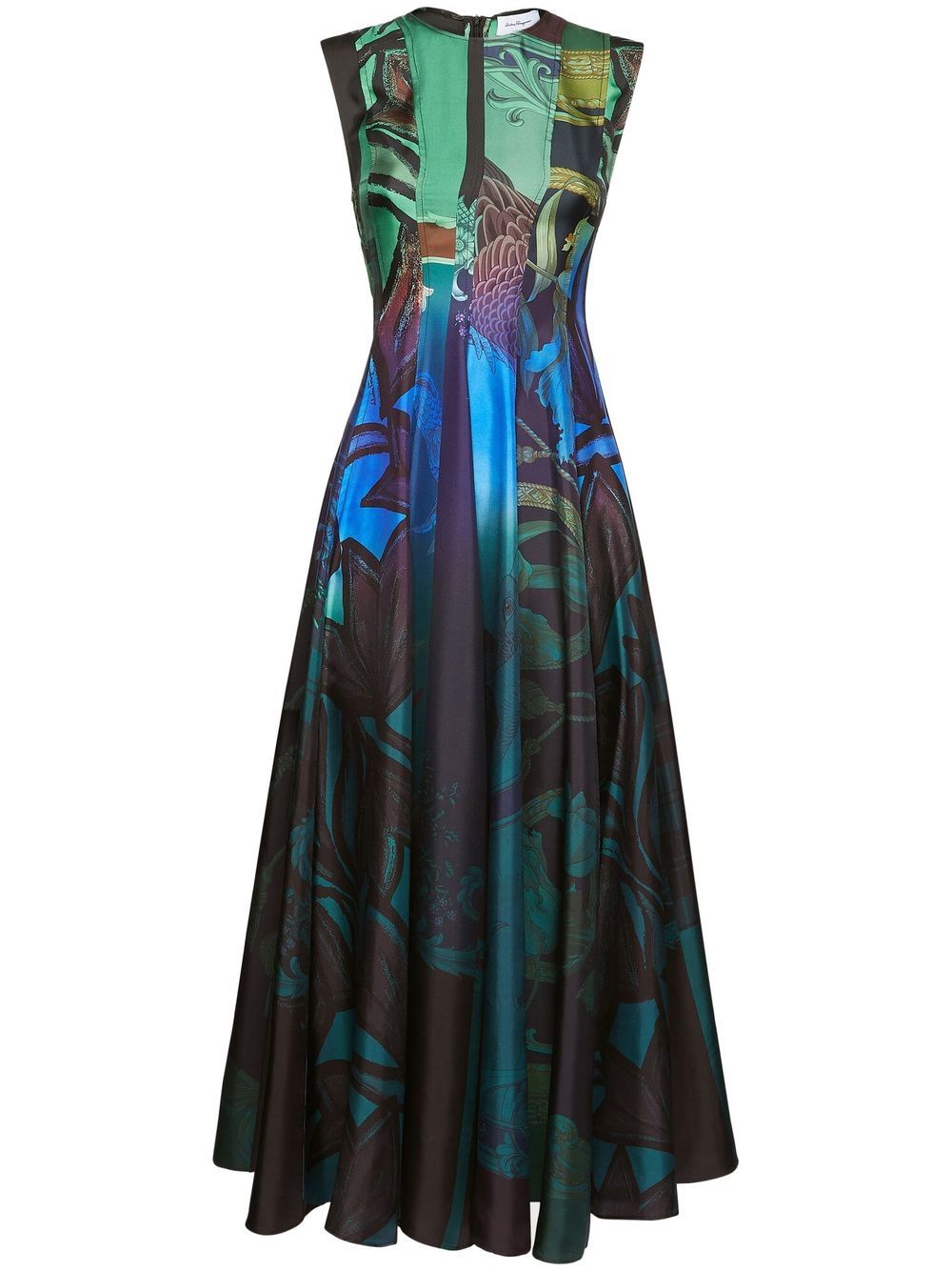 Sleeveless graphic-print dress - Multicolour