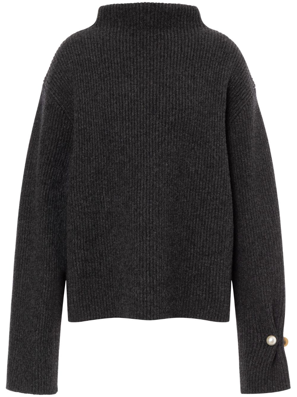 High-neck ribbed jumper - Grey