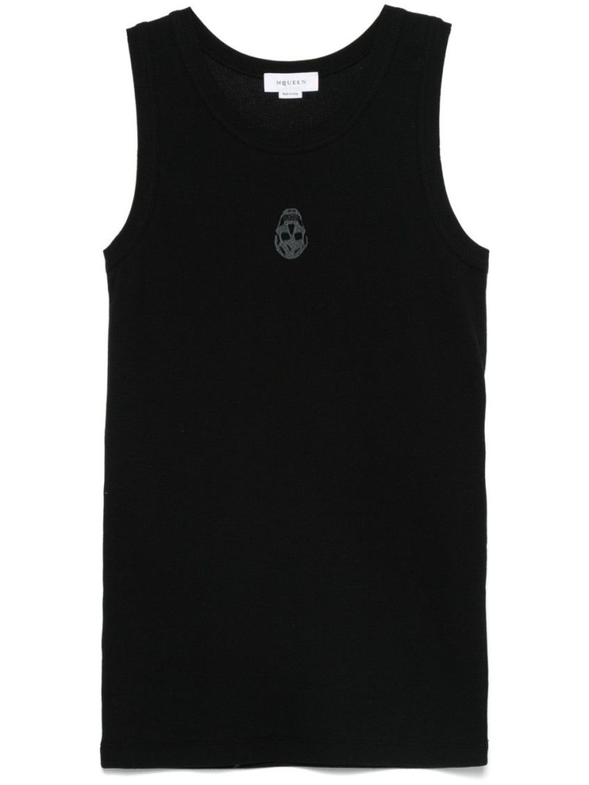 Alexander Mcqueen Men's Skull Tank Top in Black | Size Large | 815098QXAA91000