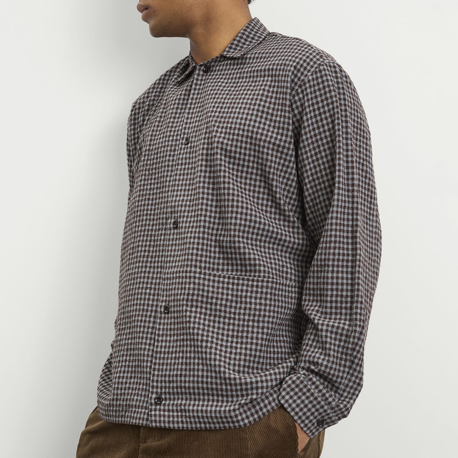 Men's Siesta Boxy Shirt Mint Gingham Check