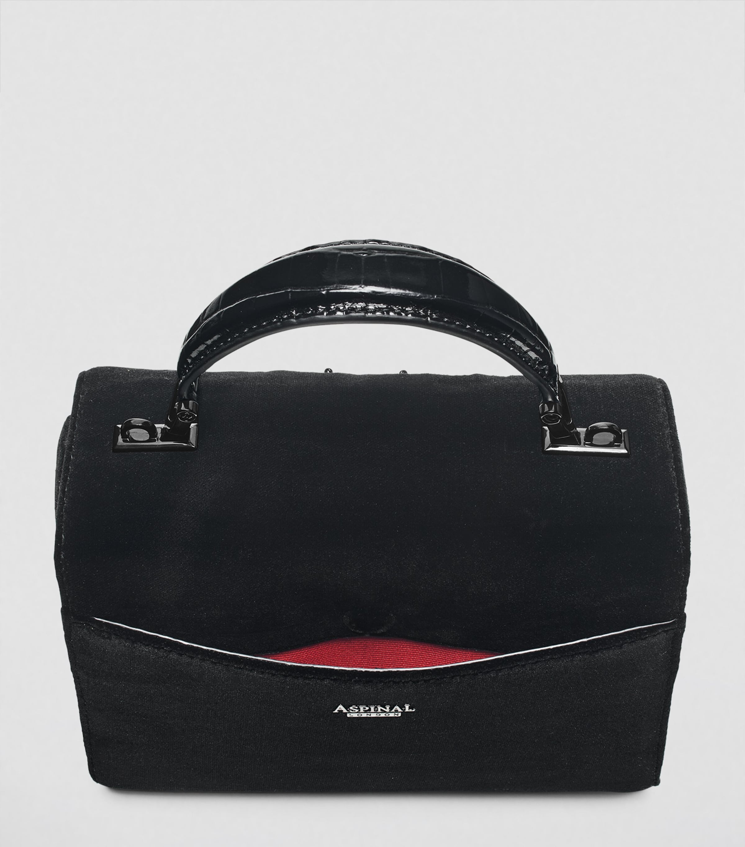 Midi Velvet Embroidered Mayfair Top-Handle Bag