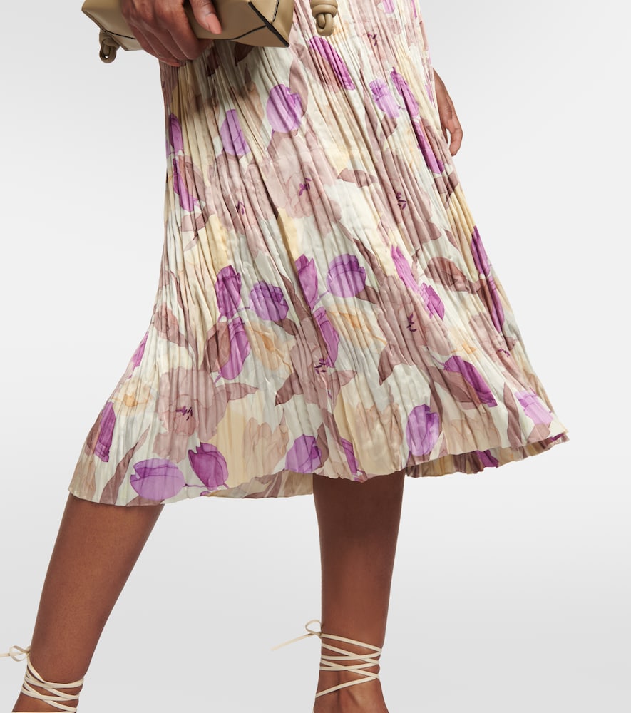 Vince Floral pleated midi dress