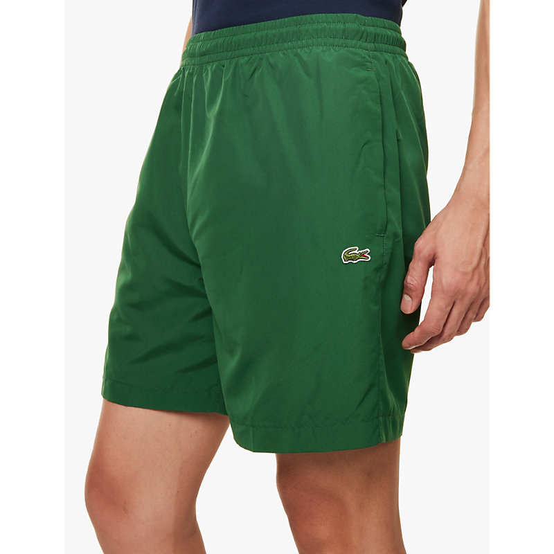 Mens Green Logo-embroidered Regular-fit Recycled-polyester Shell Shorts