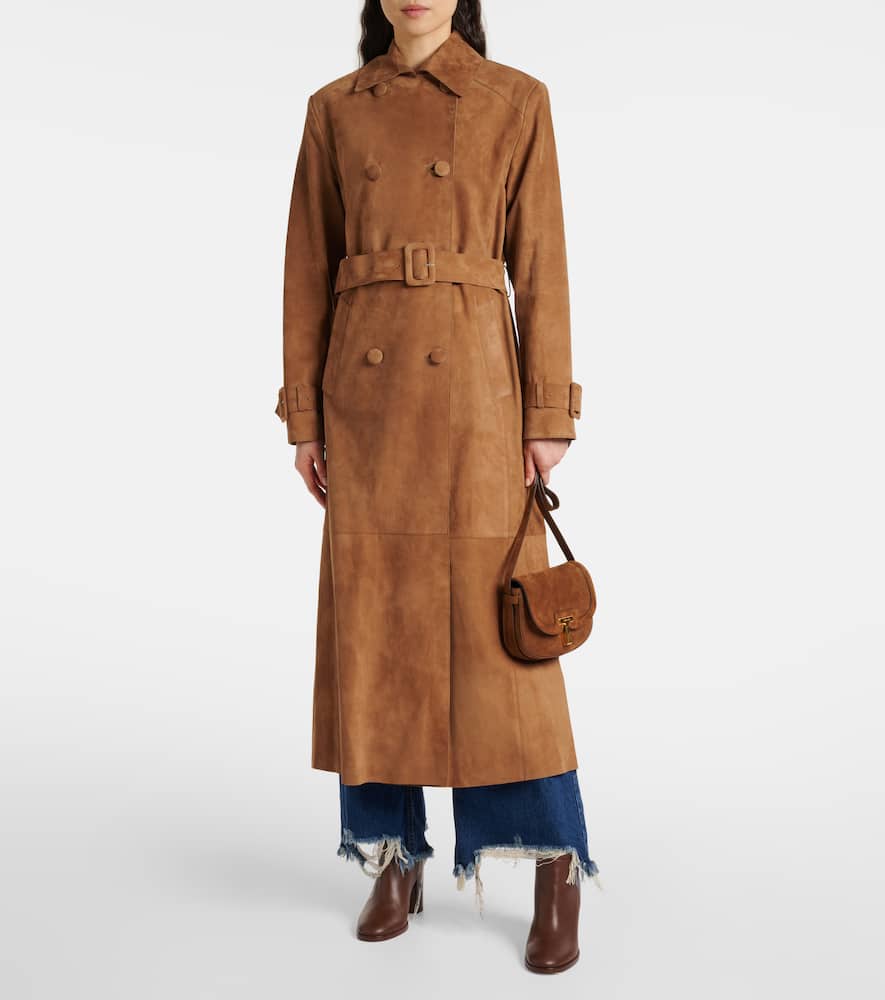 Tate suede trench coat