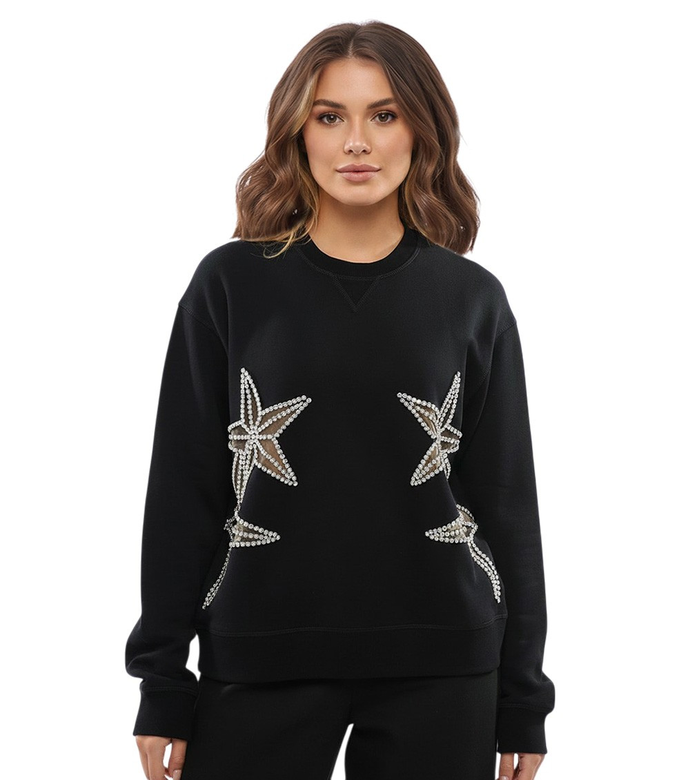 Black Cotton Sweatshirt