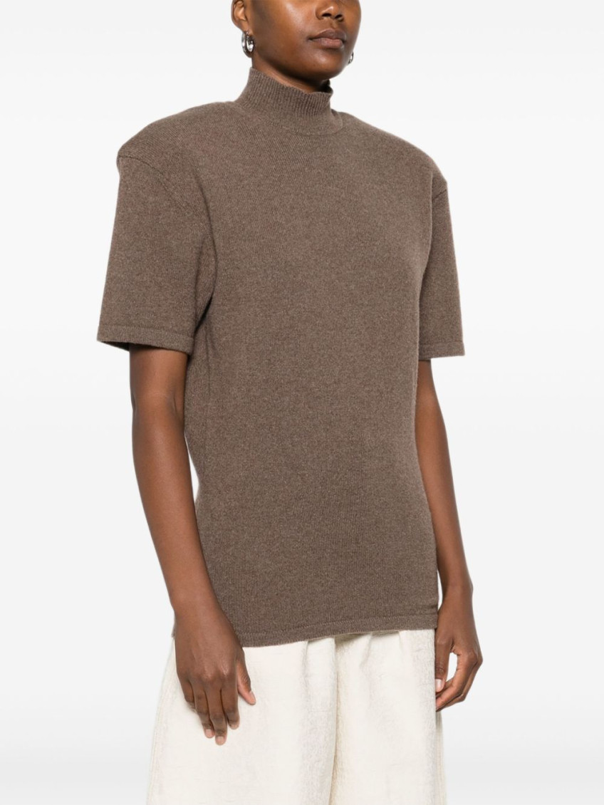 High-neck Short-sleeve Top