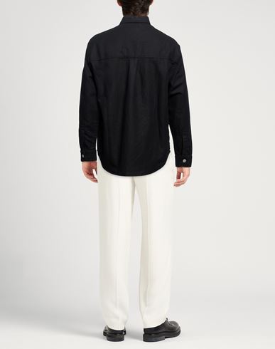 Man Shirt Black Size M Cotton, Linen