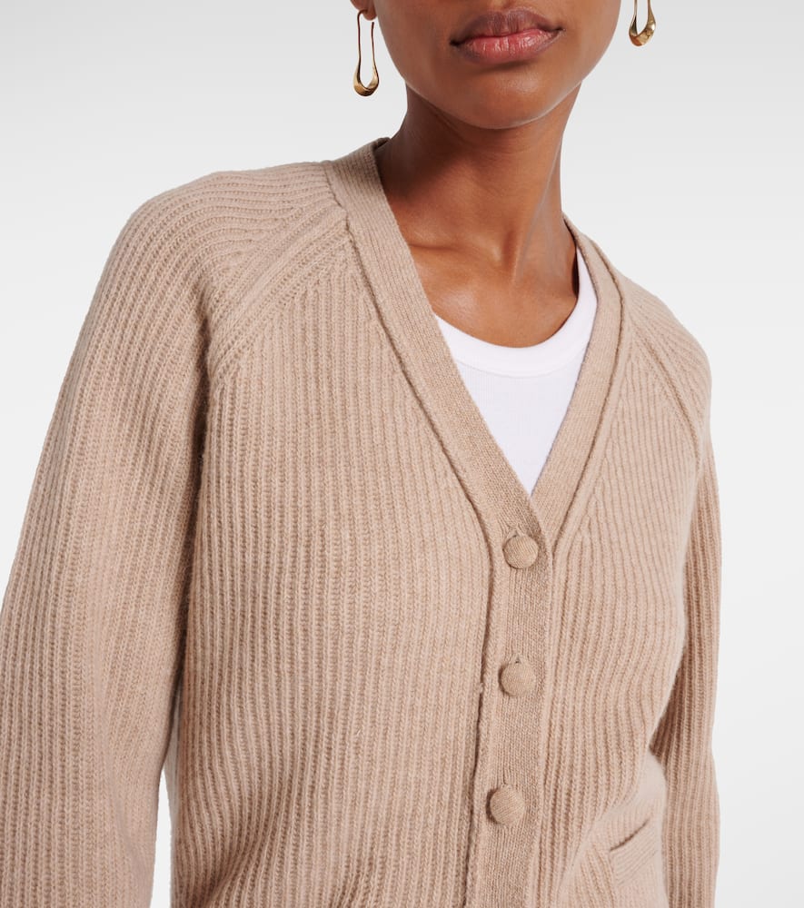 Ribbed-knit wool and cashmere cardigan