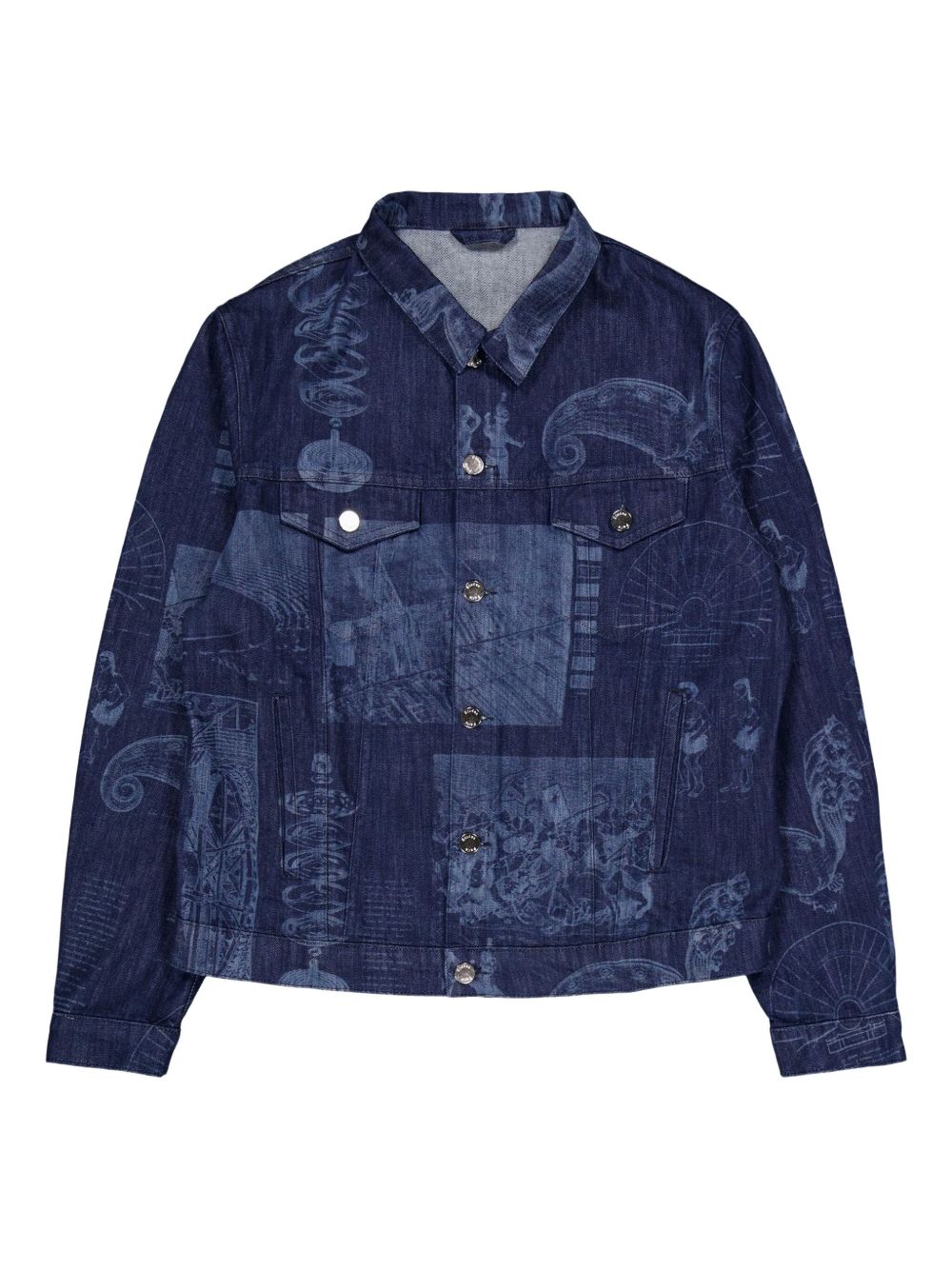 Printed denim jacket - Blue