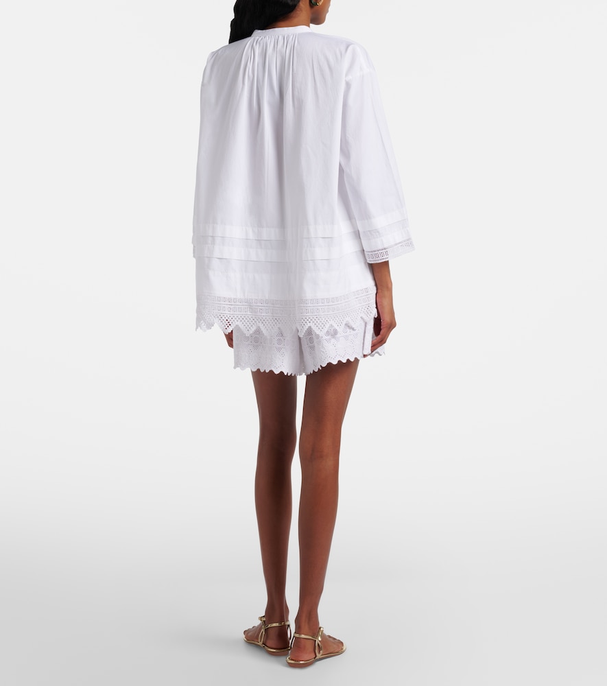 Broderie anglaise cotton poplin shorts