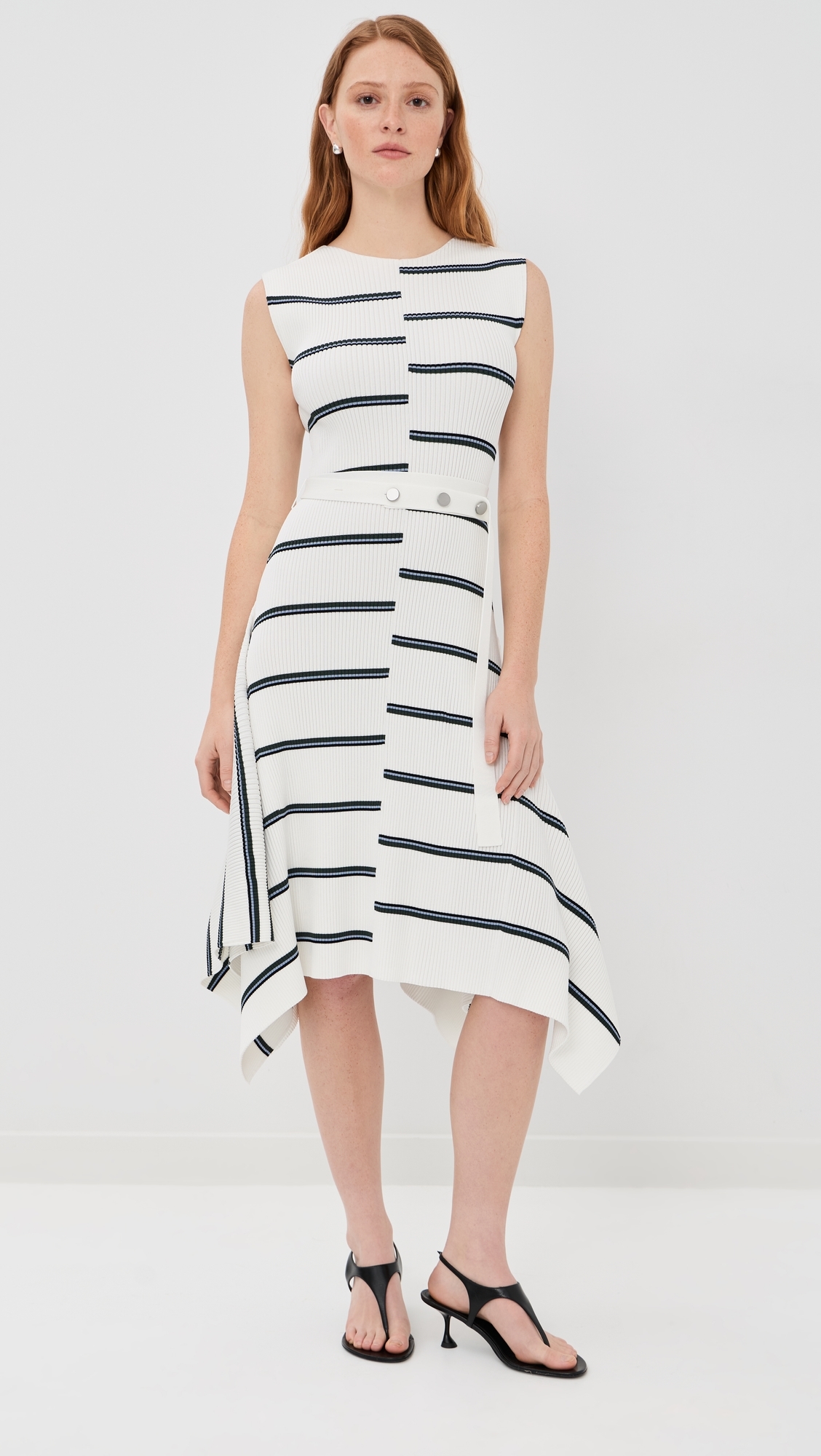Artemis Rib Knit Dress White Multi