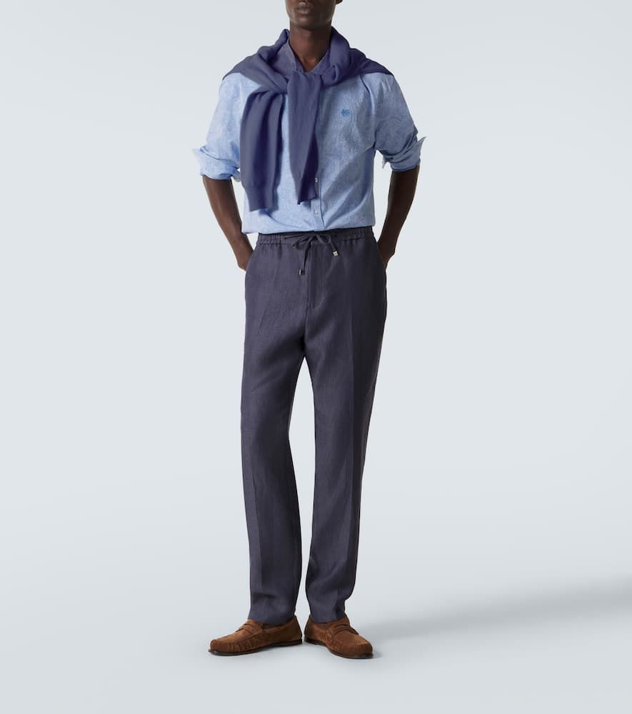 Linen slim pants