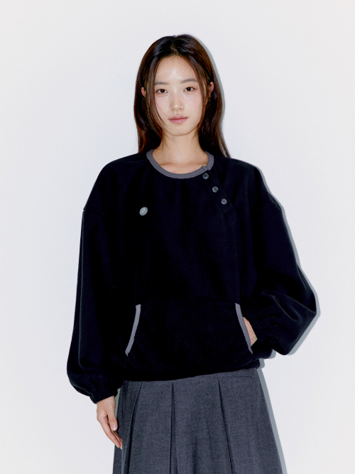 DIAGONAL HENLEY FLEECE SWEATSHIRTS
