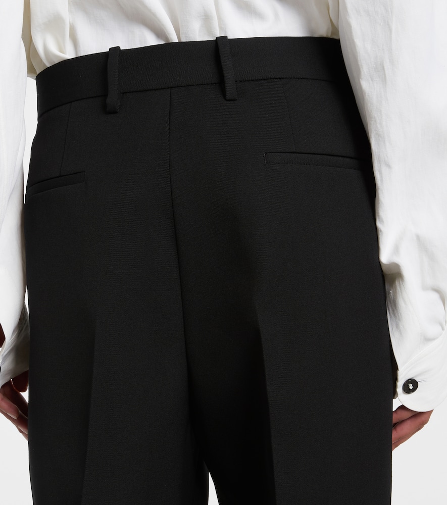 Low-rise wool straight pants