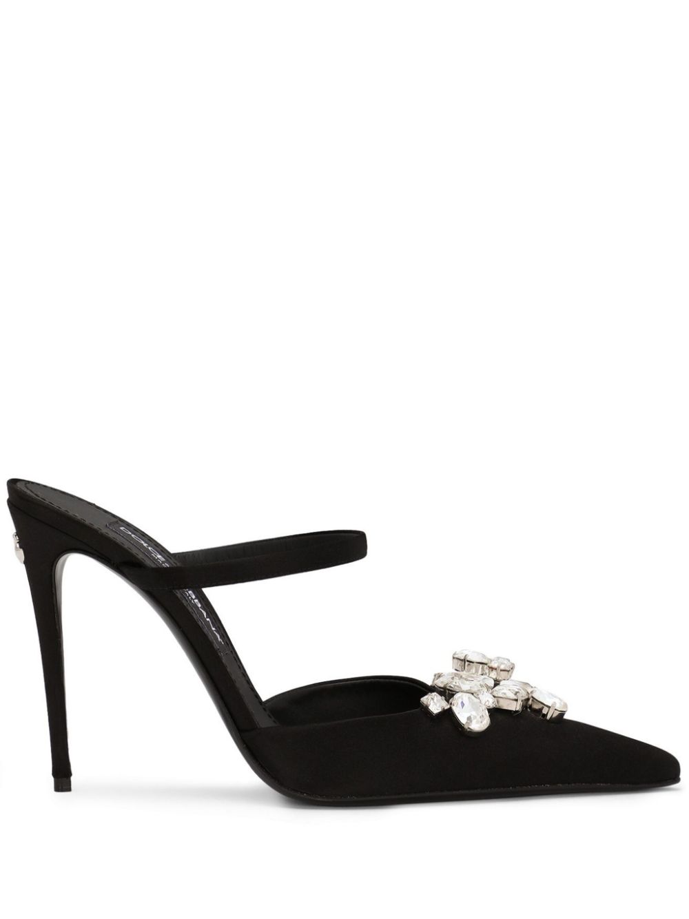 105mm crystal-embellished mules - Black