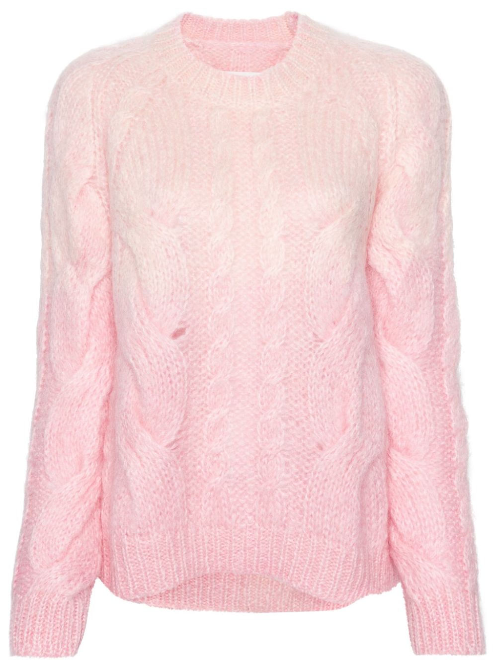 Ombré cable-knit jumper - Pink