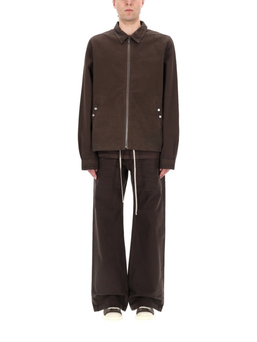 Brown Solid Shirt Collar Jacket