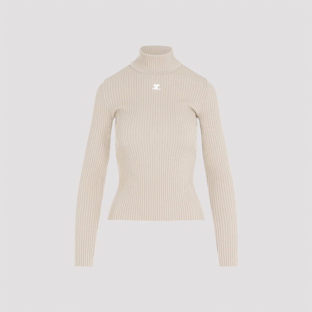 Roll Neck Ribbed Jumper