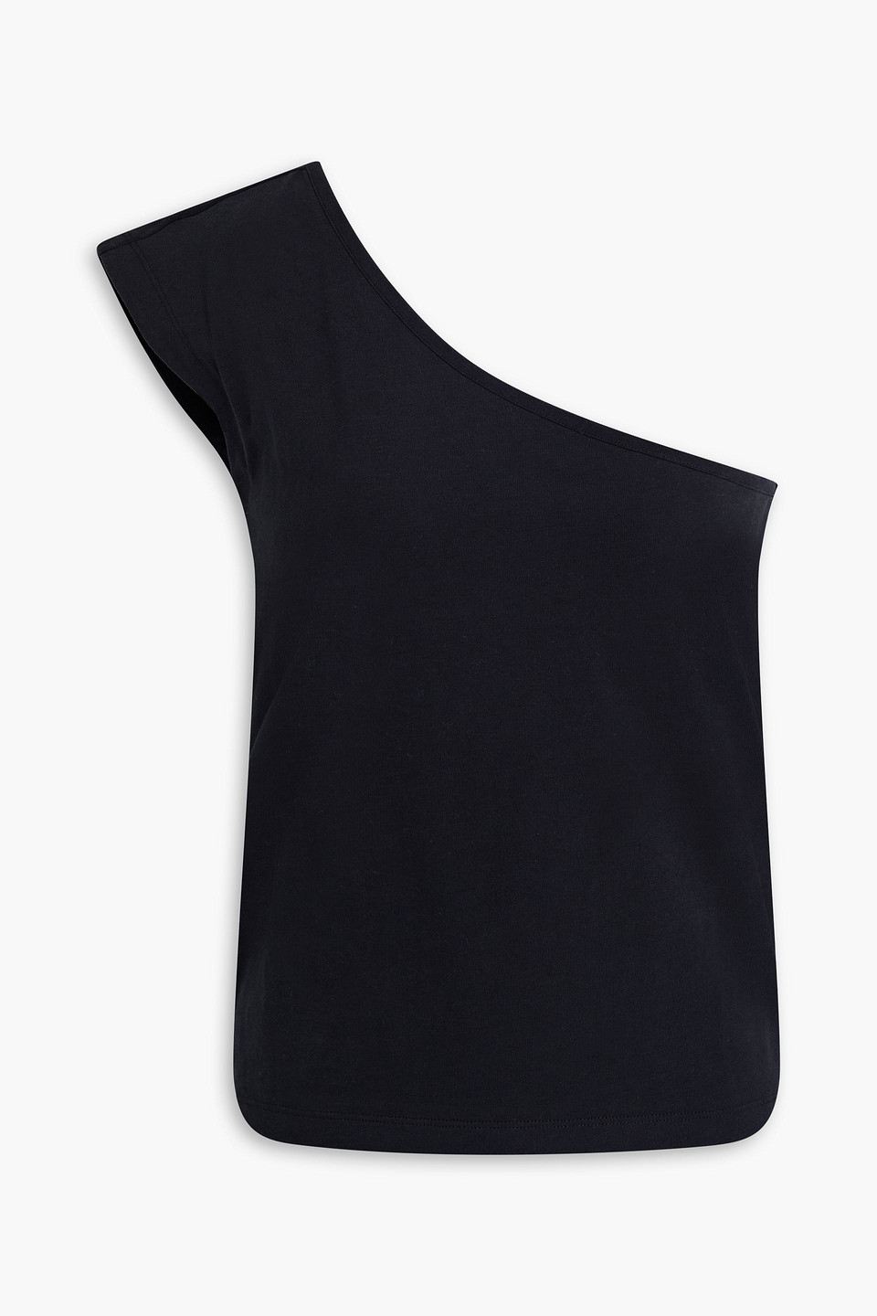 Thana one-shoulder cotton-jersey top - Black - XL