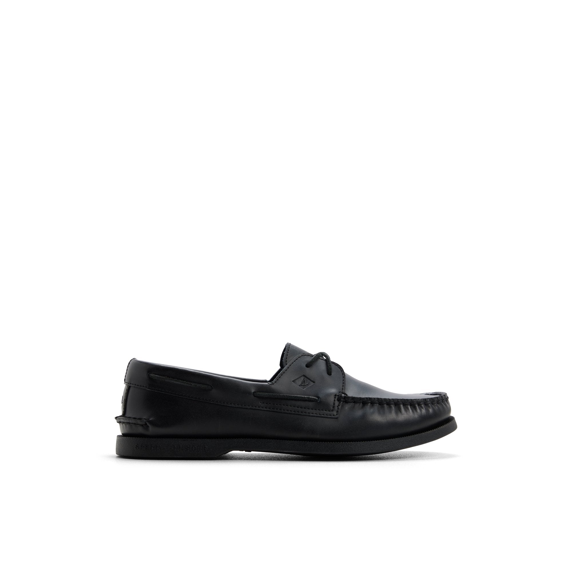 Authentic Original™ 2-Eye Cross Lace Boat Shoe in Other Black