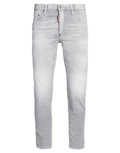 Man Jeans Grey Size 28 Cotton, Elastane