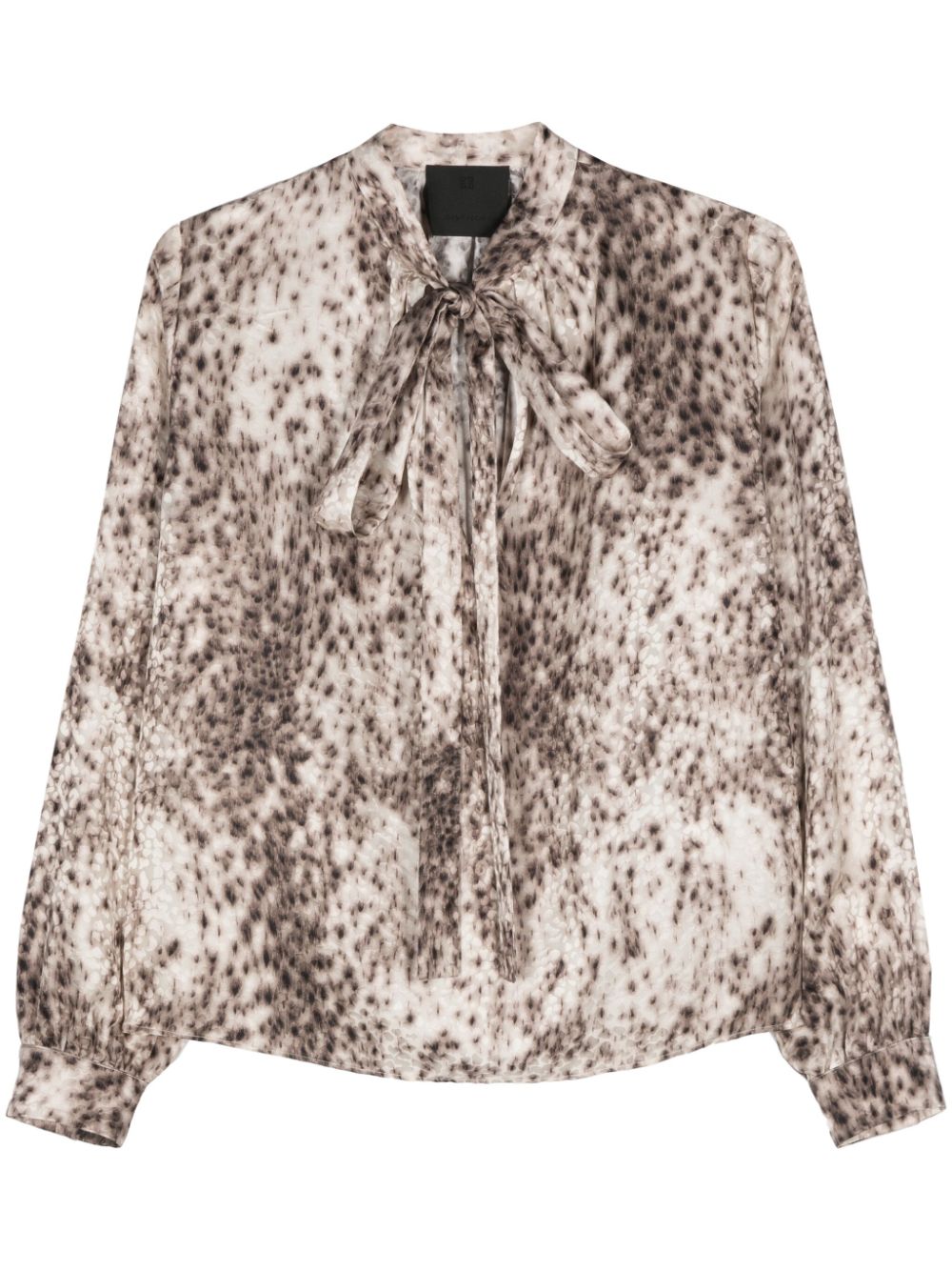 Leopard-print silk blouse - Brown