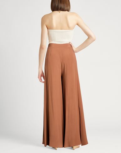 Woman Pants Brown Size 12 Acetate, Silk