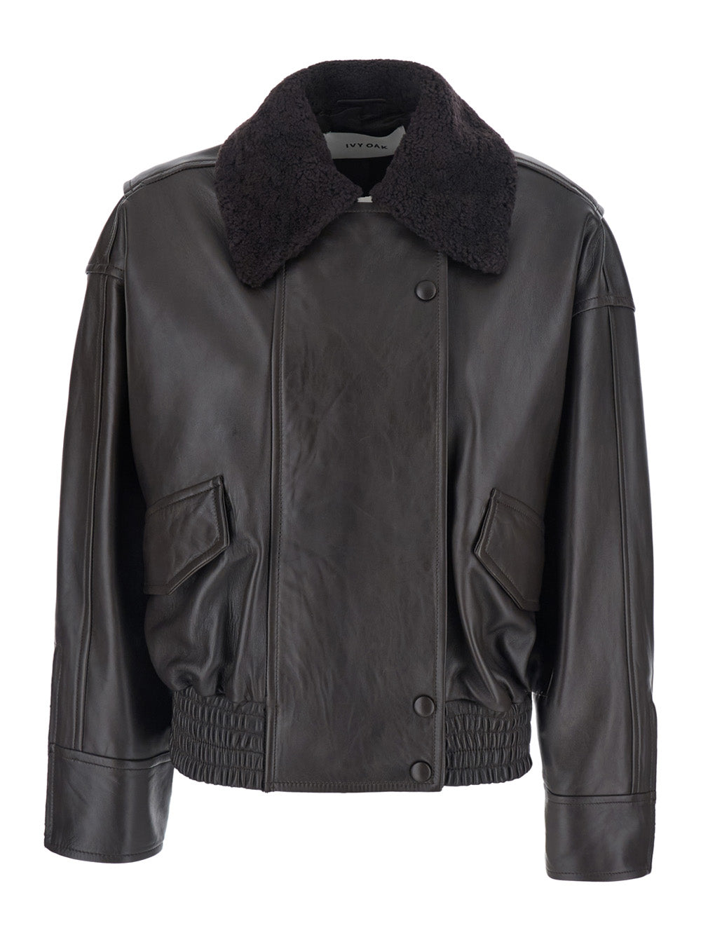 Laila Lane Leather Jacket — Brown