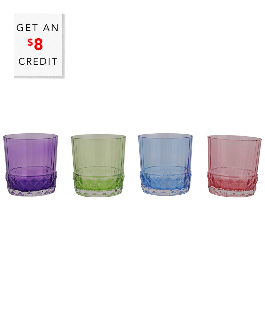 Viva By Deco Set Of 4 Assorted Short Tumblers With $8 Credit