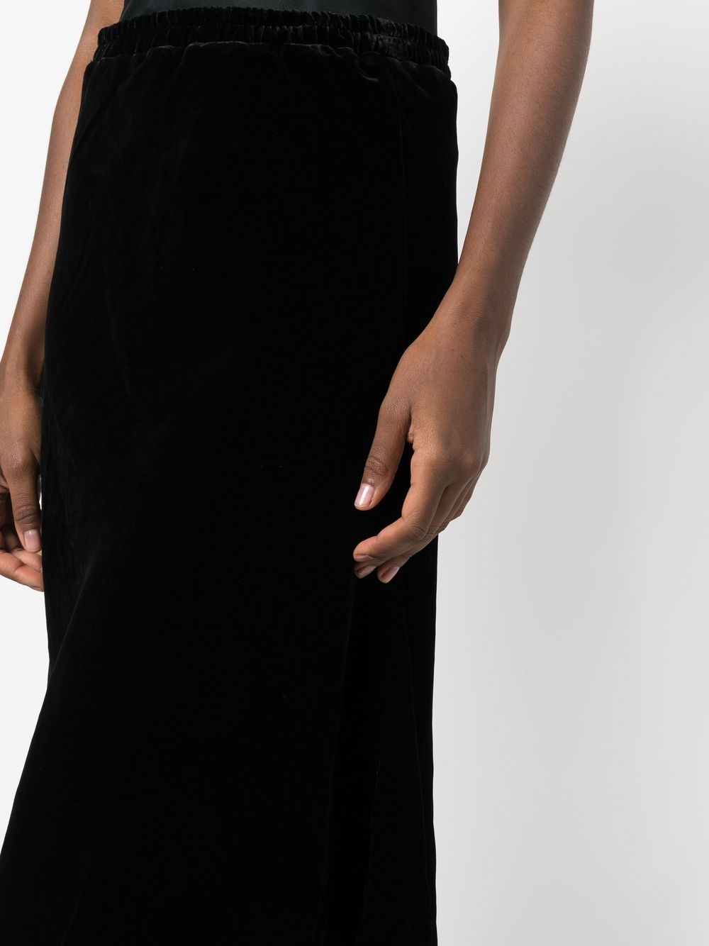 Gold Hawk Velvet Long Skirt