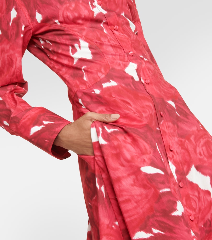 Floral cotton shirt dress
