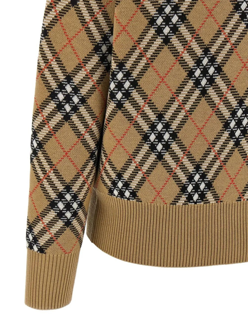 Beige Check Sweater