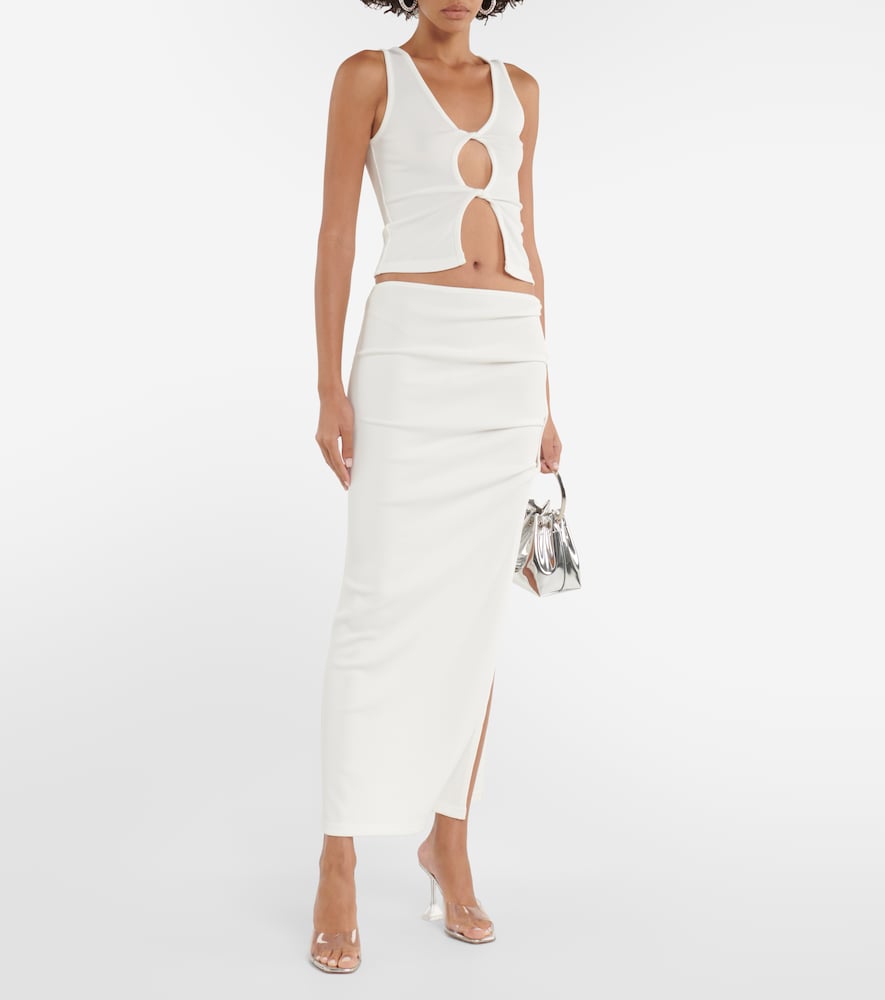 Cutout jersey tank top