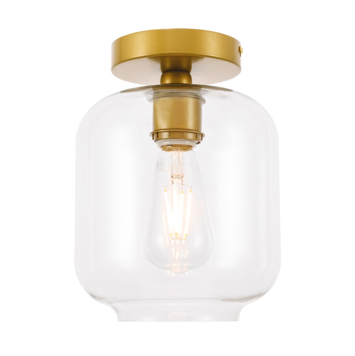 Brass One Light Flush Mount from the Collier Collection