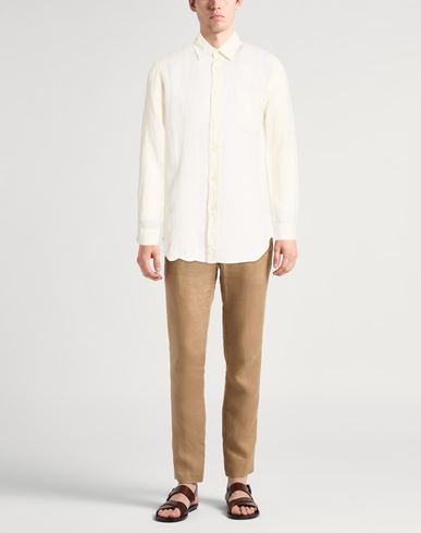 Man Shirt Ivory Size XXL Linen