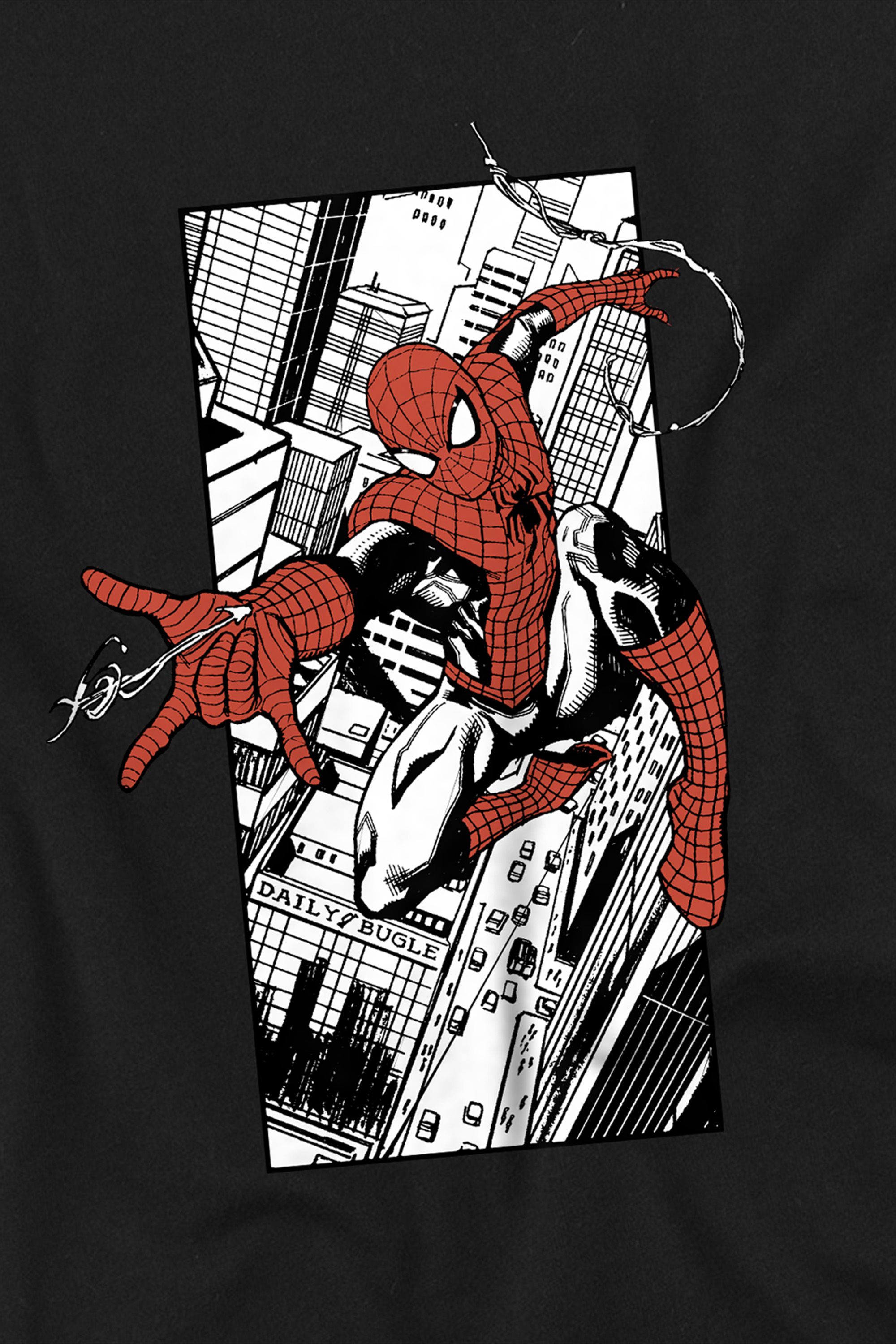 Marvel Spiderman City Web T Shirt, Black