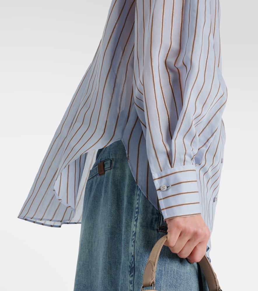 Cotton-blend lamé shirt