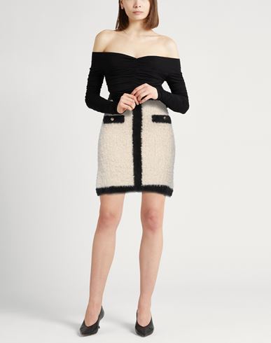 Woman Mini skirt Ivory Size S Polyamide, Cotton, Viscose, Metallic fiber