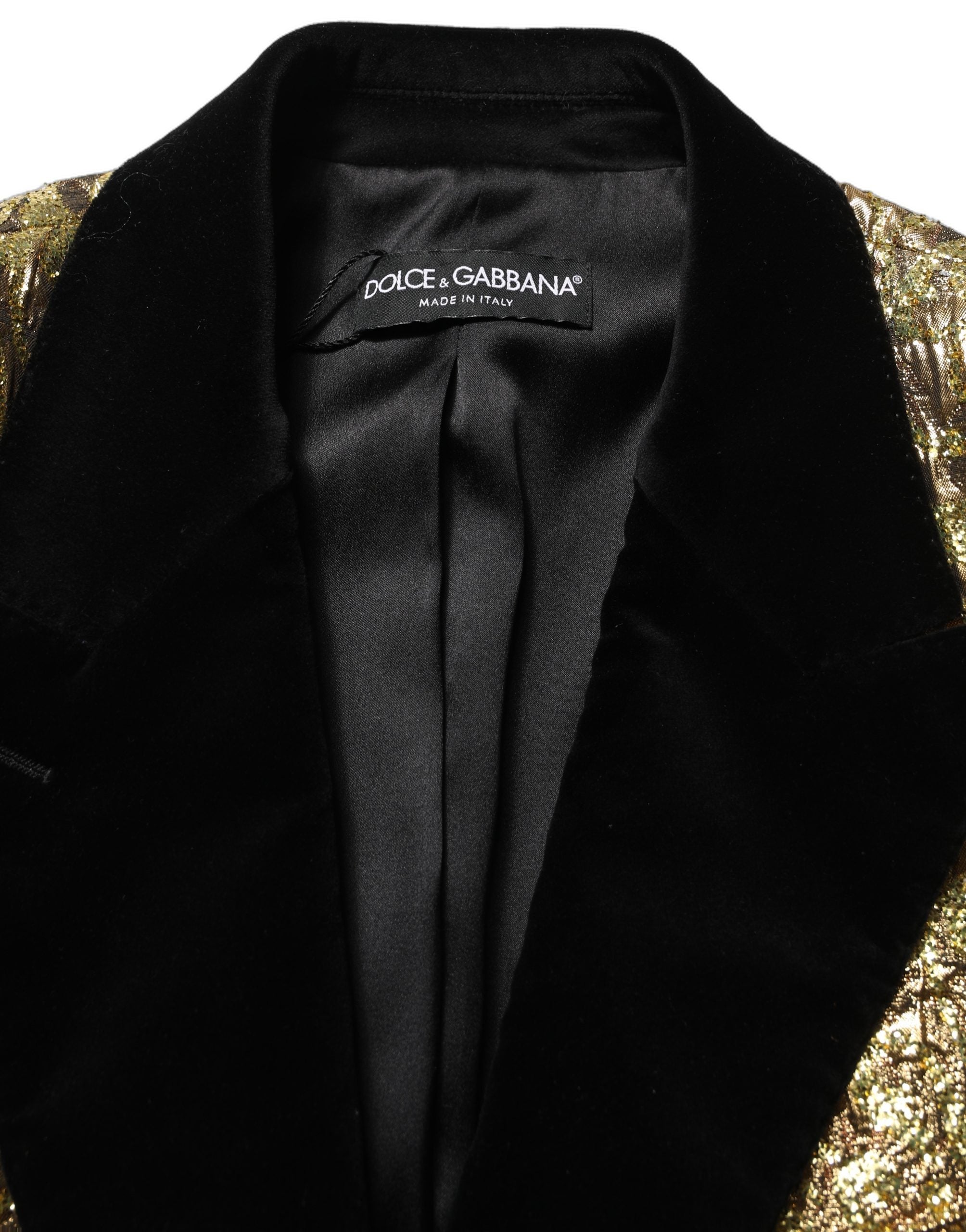 Gold Jacquard Wool Jacket — Gold