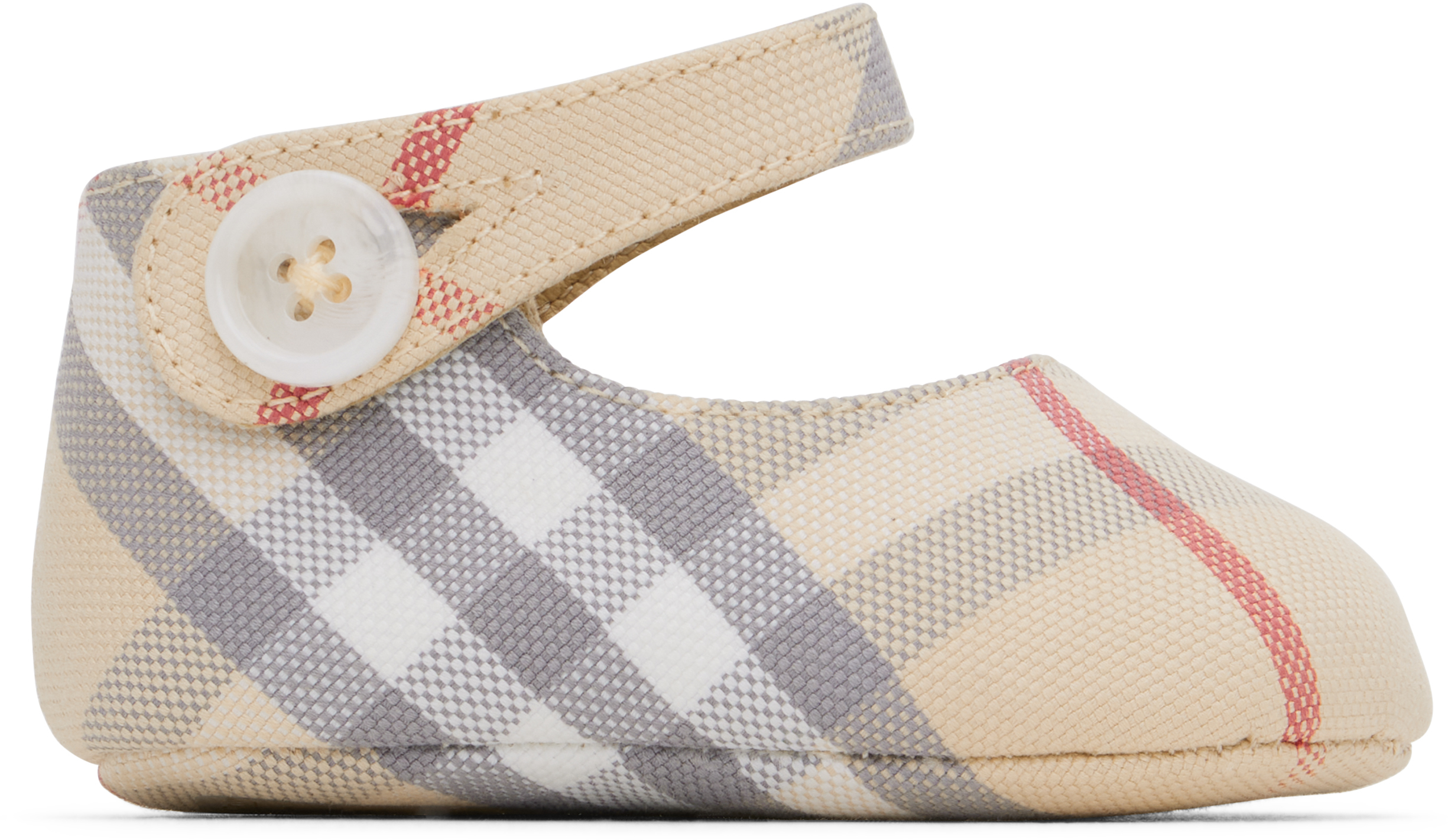 Burberry Baby Beige Check Mary Jane Pre-Walkers