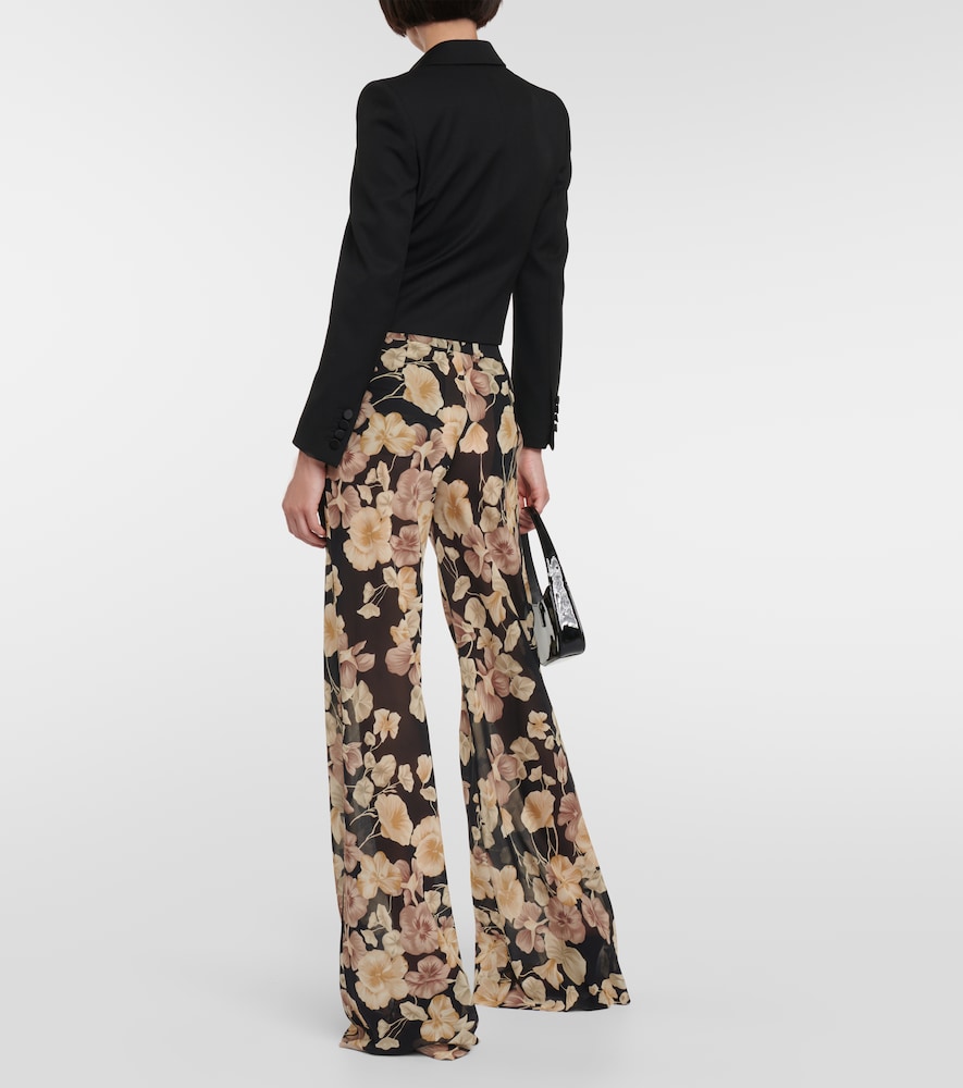 Saint Laurent Cropped wool tuxedo jacket