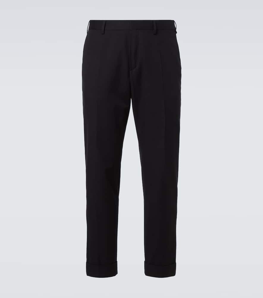 Cotton and wool straight pants
