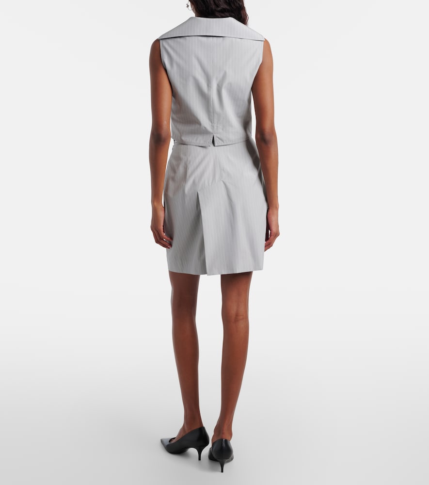 Pinstripe cotton miniskirt