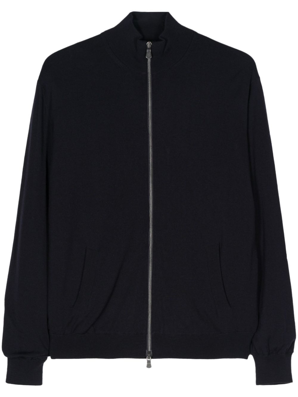 Virgin wool zip-up cardigan - Blue